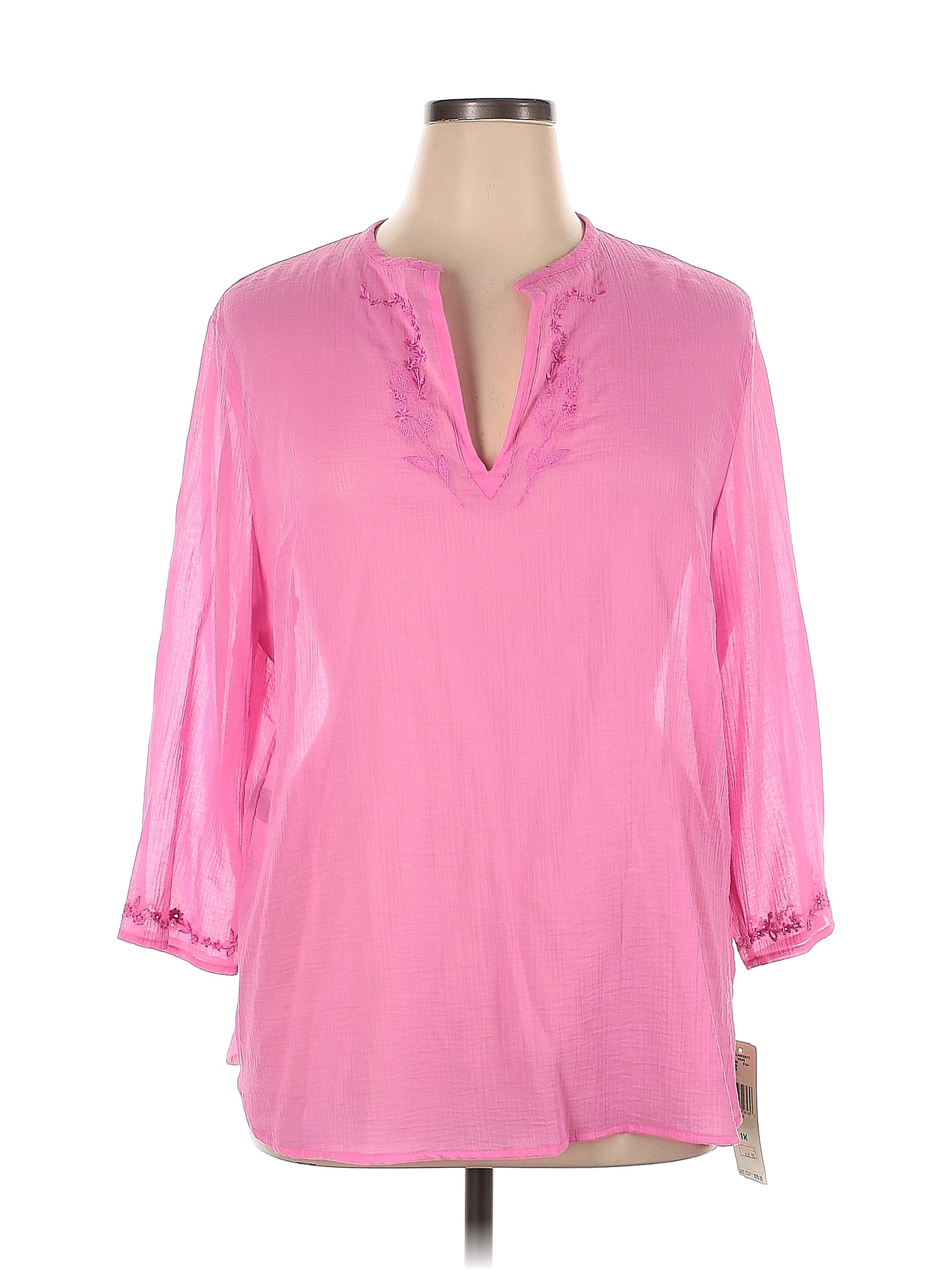 Lauren Ralph Lauren Womens Plus Kalenka Cotton Lace-Up Top Green Size 1X