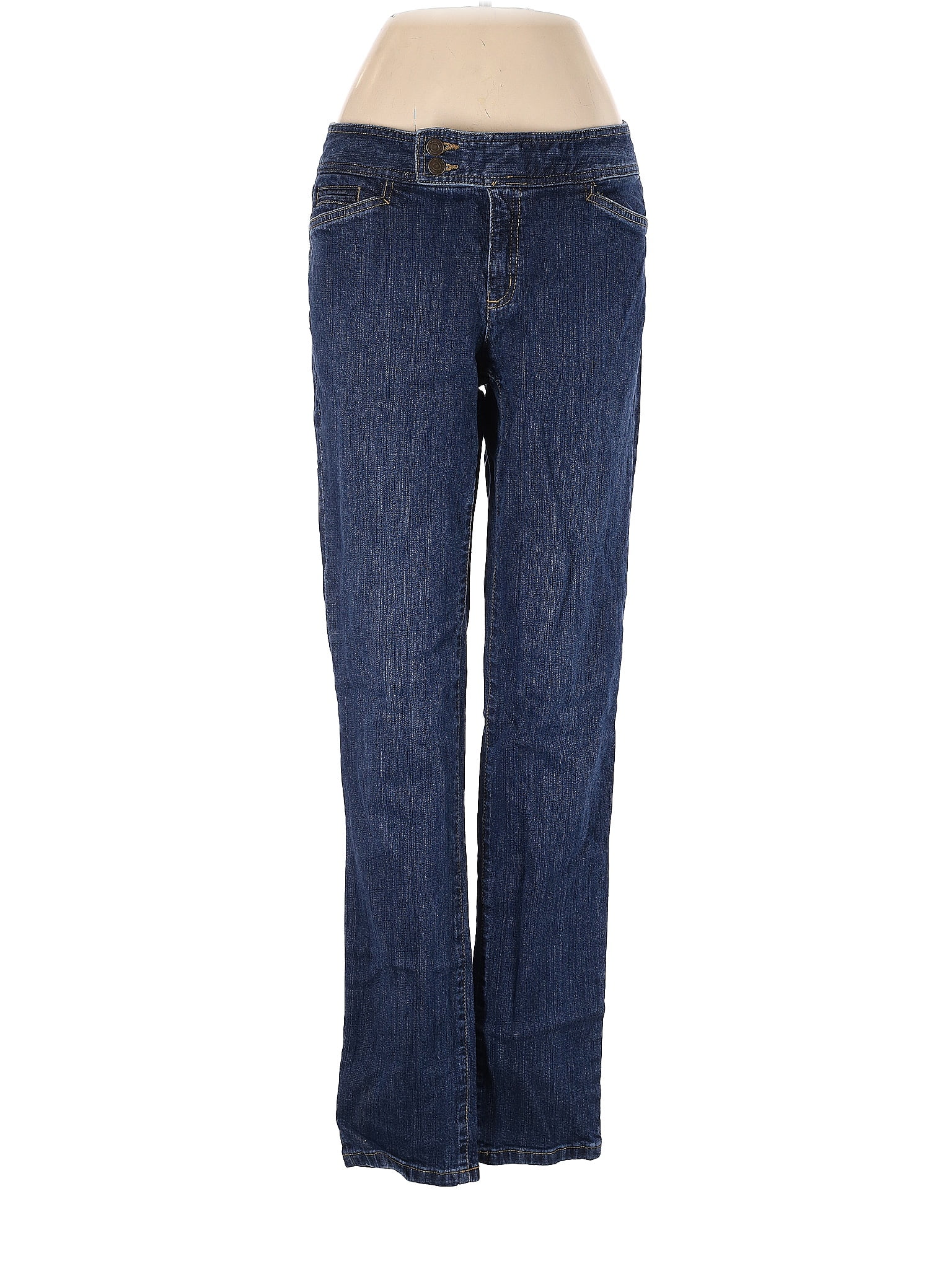 New Directions Solid Blue Jeans Size 14 - 71% off