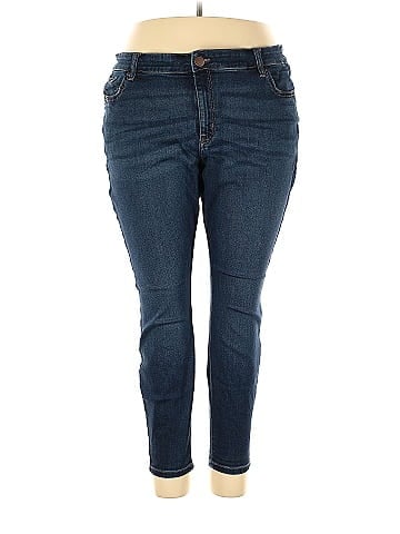 Lane Bryant Solid Blue Jeans Size 24 (Plus) - 53% off