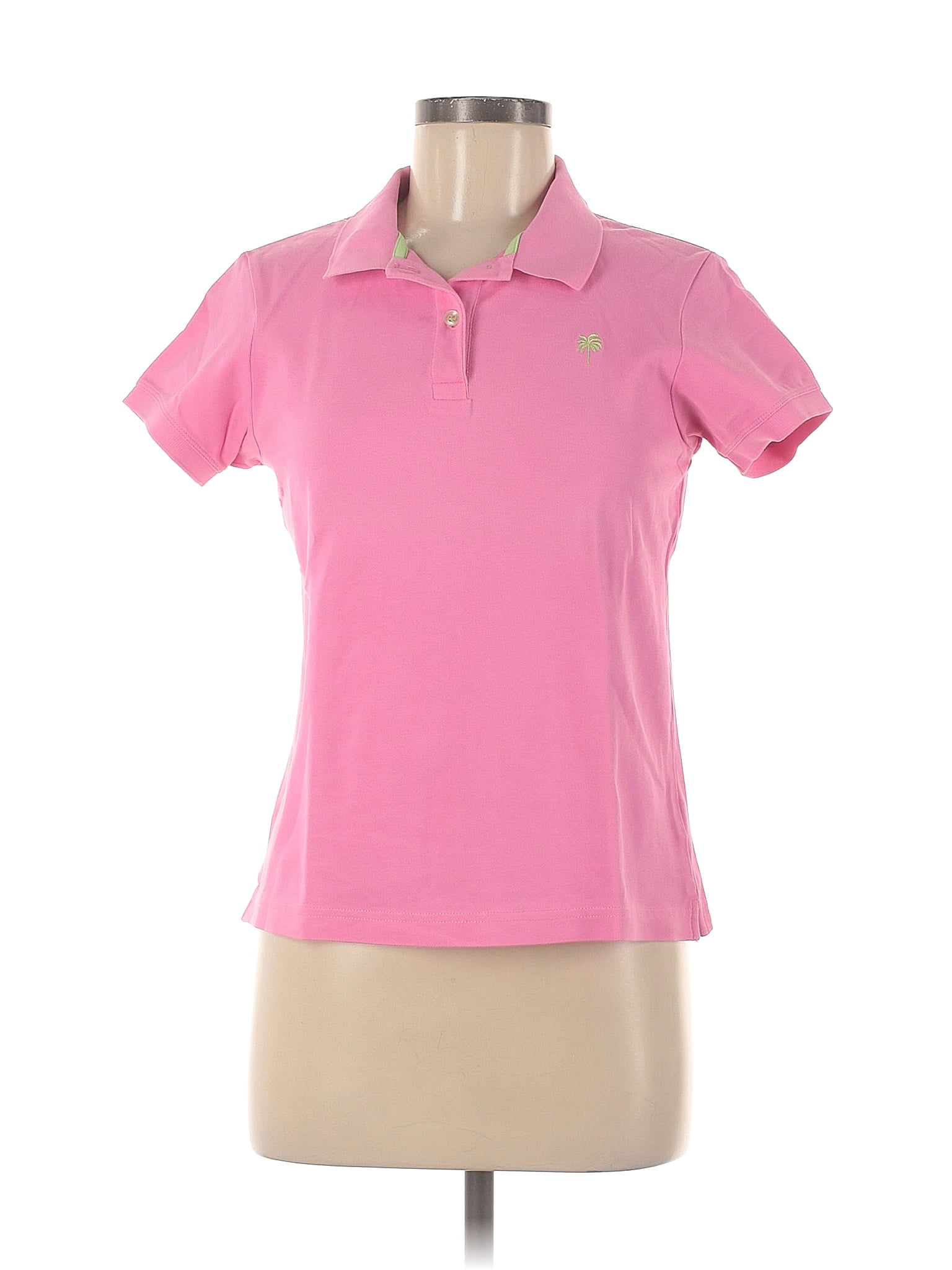 Lilly Pulitzer Solid Pink Short Sleeve Polo Size M 69 Off Thredup