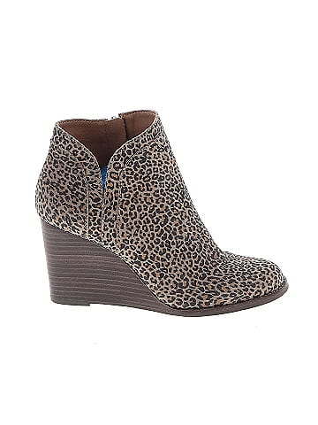 Lucky Brand Leopard Print Multi Color Brown Wedges Size 7 - 68
