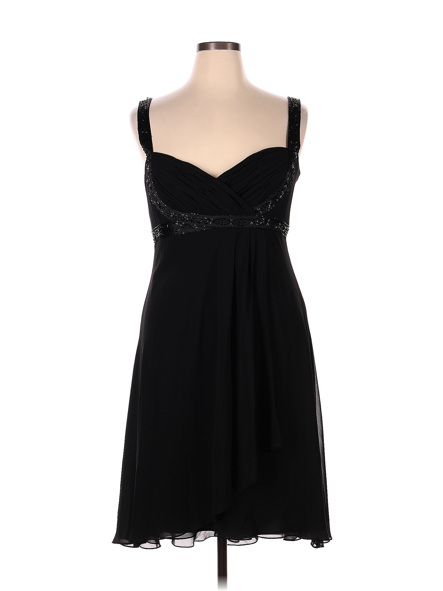 Jones Wear Dress 100 Polyester Solid Black Cocktail Dress Size 16 69