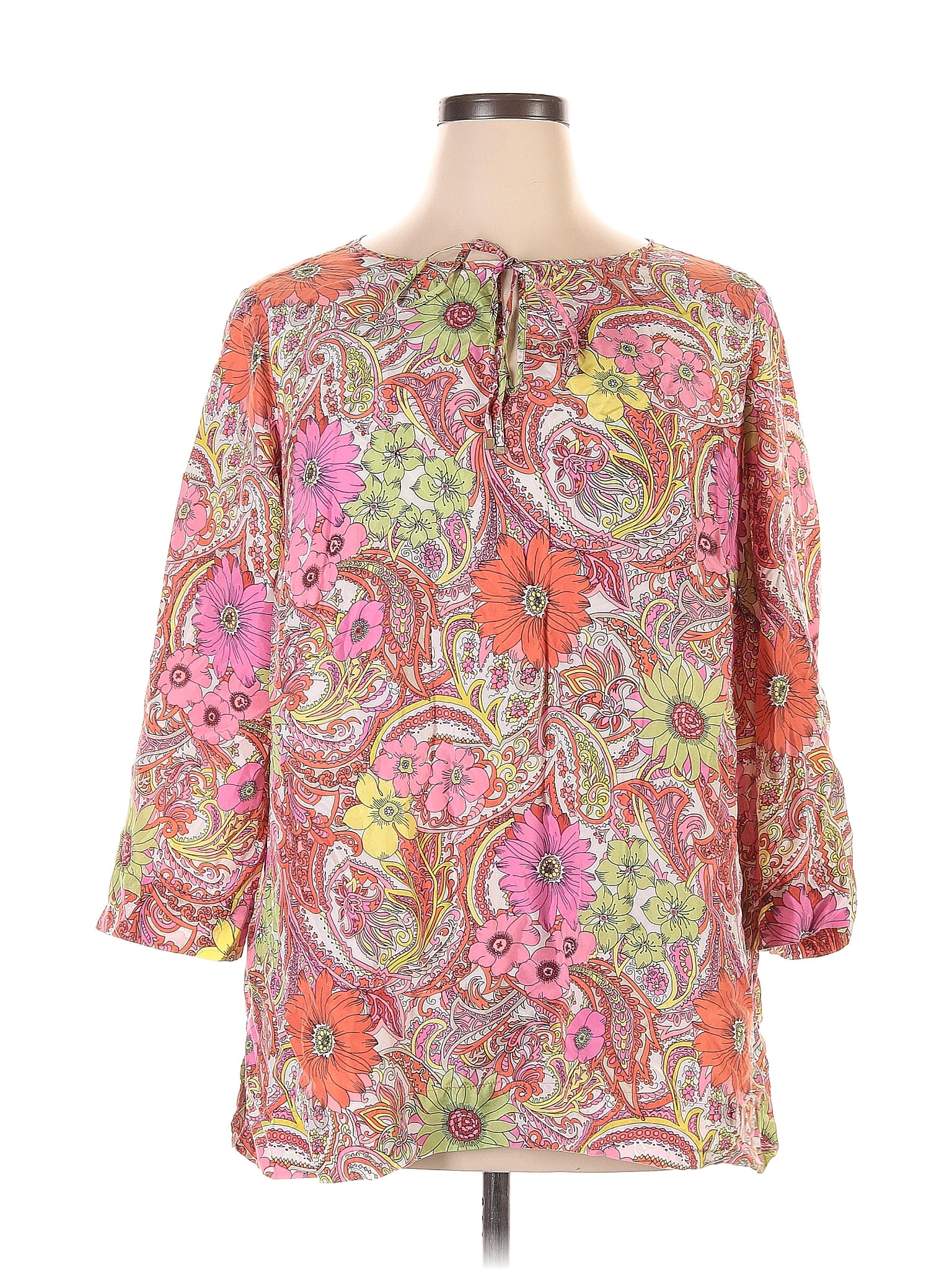 Orange Paisley Long Sleeve Top main image 1