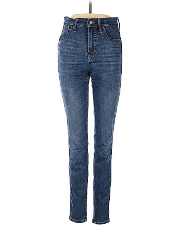 Madewell Solid Blue Tall 10 High-Rise Skinny Jeans in Danny Wash:  TENCEL™ Denim Edition 26 Waist (Tall) - 67% off