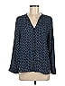 Collective Concepts 100% Polyester Polka Dots Blue Long Sleeve Blouse Size M - photo 1