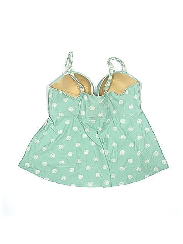 Swim by Cacique Polka Dots Green Swimsuit Top Size 1X (44DD) (Plus) - 56%  off