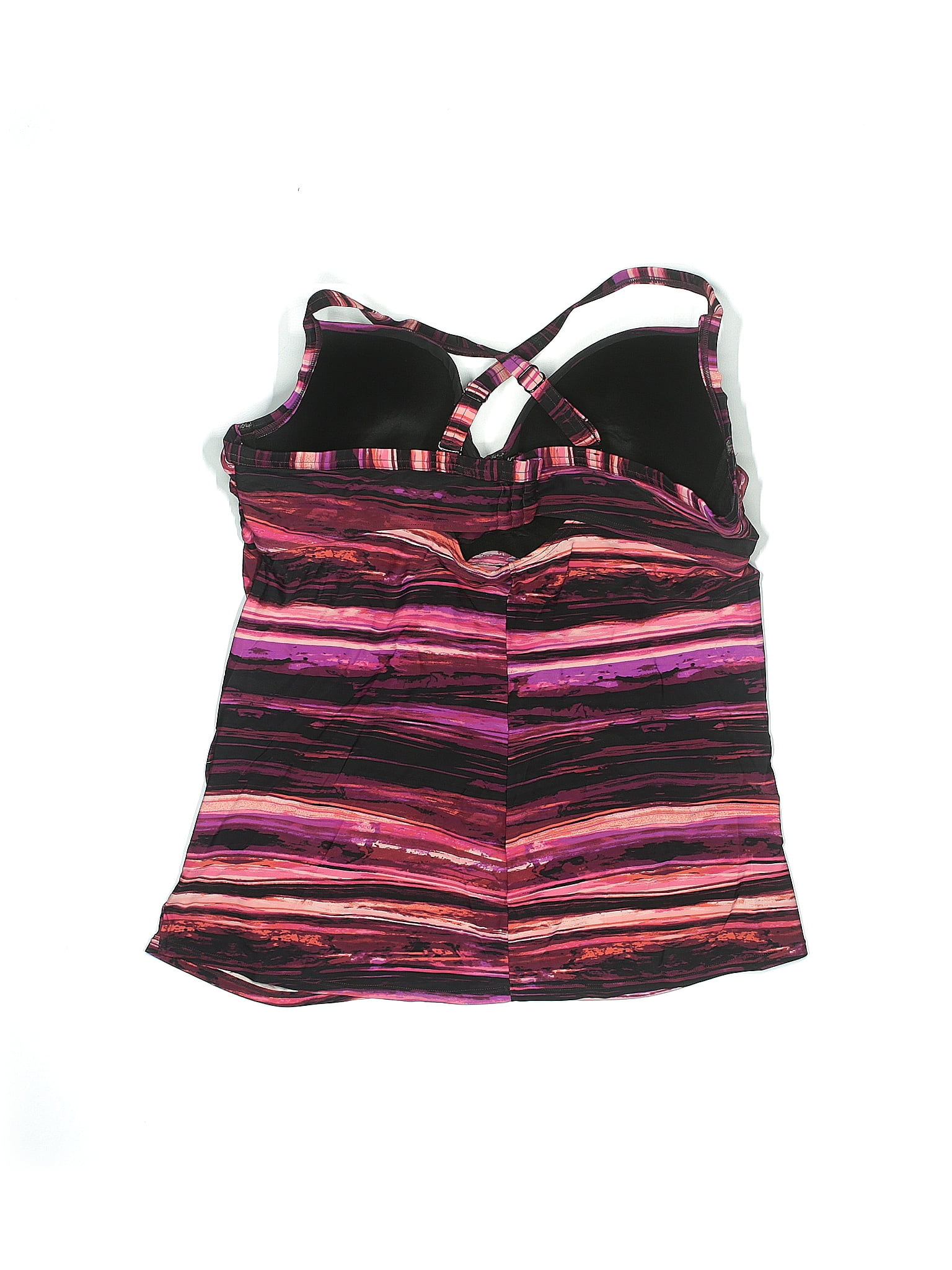 Swim by Cacique Multi Color Purple Swimsuit Top Size XL (40DD