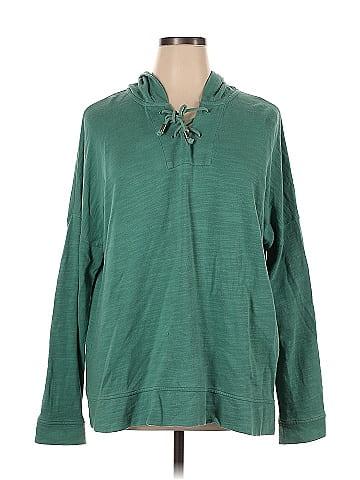 J.Jill 100% Cotton Green Pullover Hoodie Size XL (Tall) - 69% off