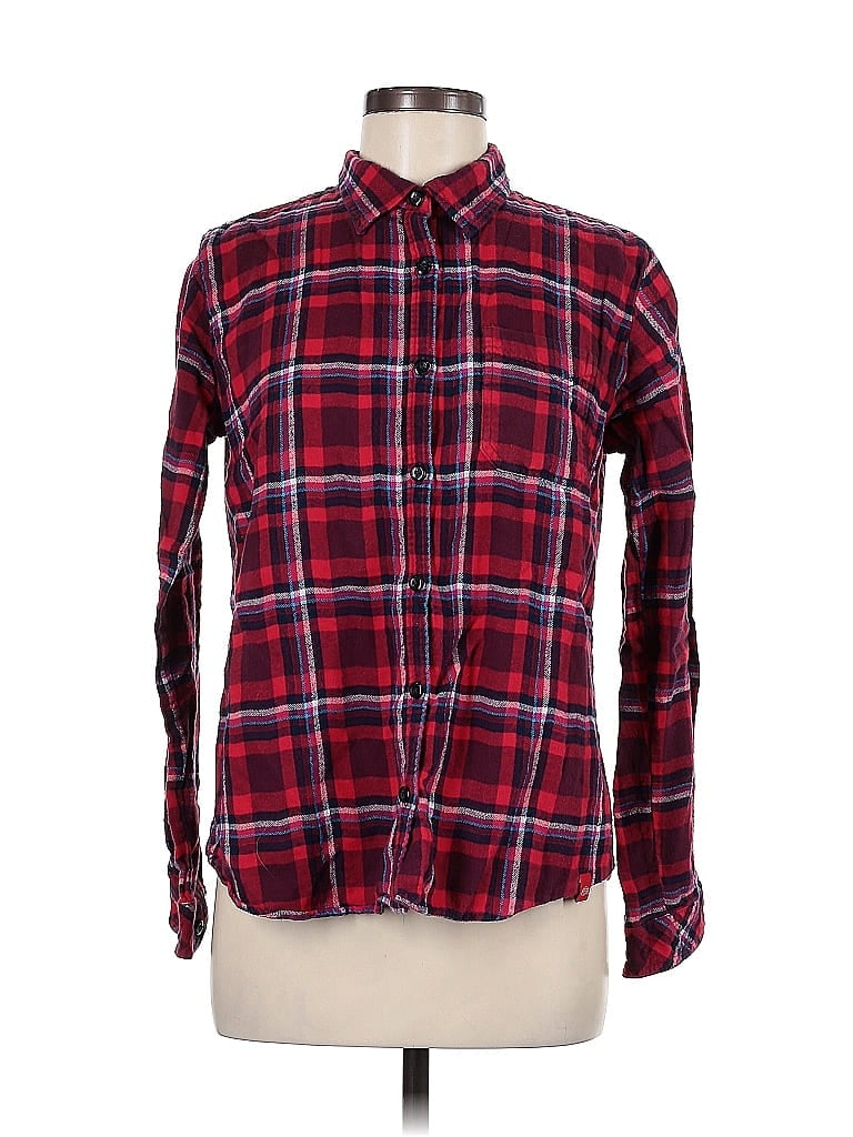 Dickies 100% Cotton Plaid Red Long Sleeve Button-Down Shirt Size M - photo 1