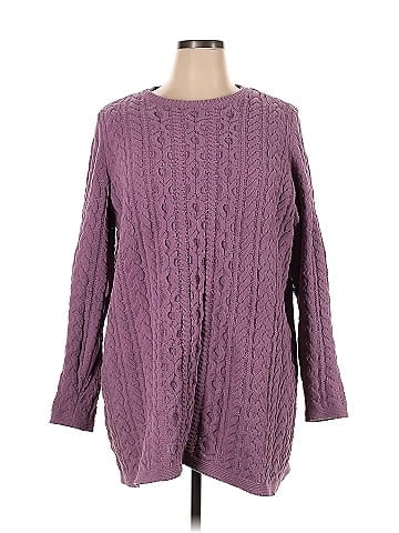 J.Jill 100% Polyester Solid Purple Pullover Sweater Size XL (Tall) - 69%  off