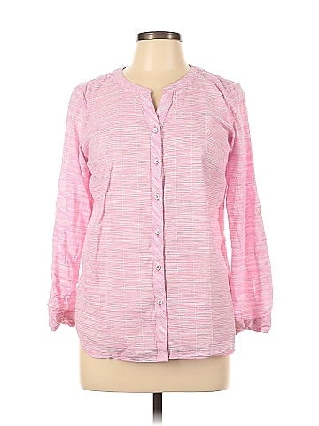 Talbots 100% Cotton Pink Long Sleeve Button-Down Shirt Size S