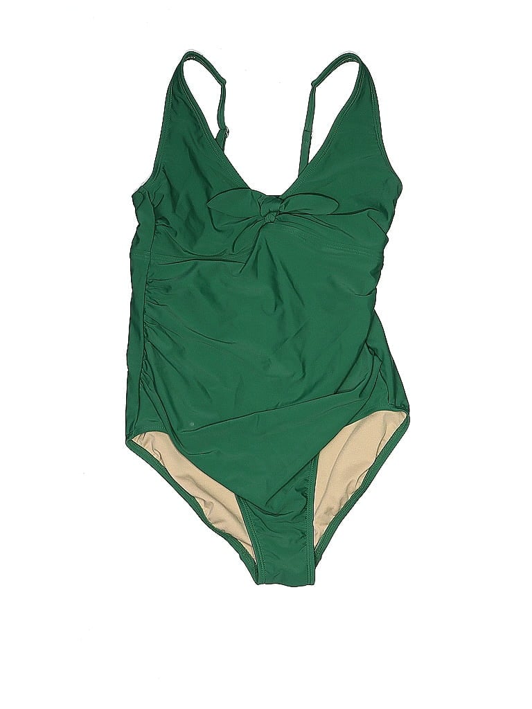 Kona Sol Solid Green One Piece Swimsuit Size M 21 Off Thredup