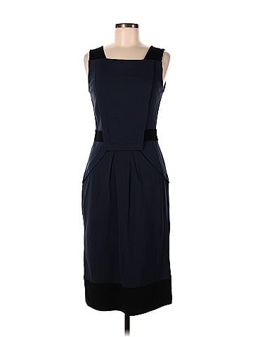 BCBGMAXAZRIA Solid Navy Black Casual Dress Size L 83 off ThredUp