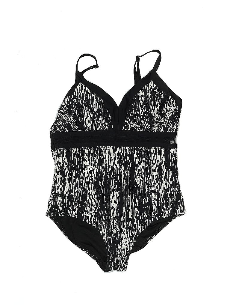 Swimsuits For All Houndstooth Jacquard Marled Tortoise Floral Motif