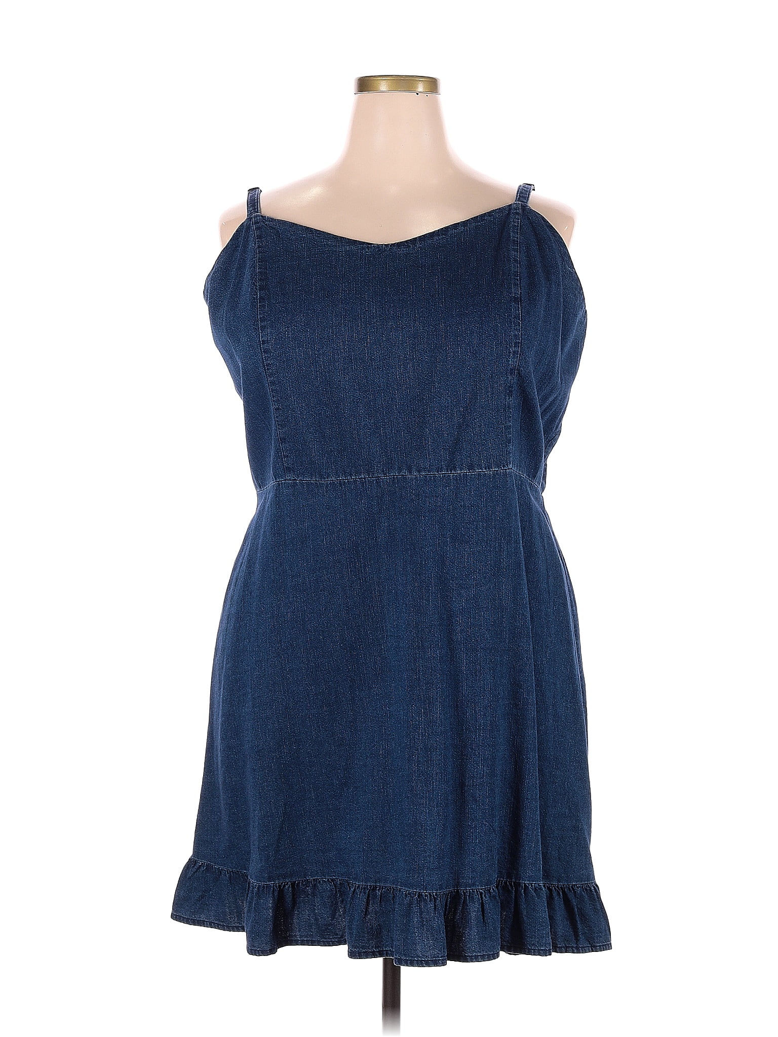 Old Navy 100% Cotton Solid Navy Blue Casual Dress Size XXL - 40% off