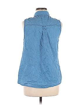 Poetry Sleeveless Button-Down Shirt (view 2)