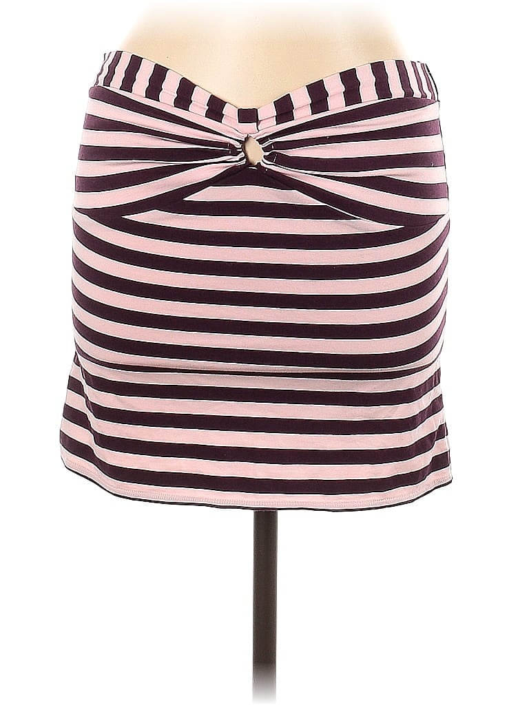INC International Concepts Stripes Pink Casual Skirt Size L - photo 1