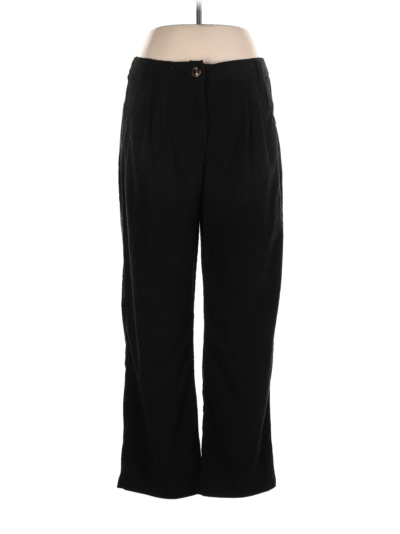 Halara 100% Polyester Solid Black Casual Pants Size L (Tall) - 68