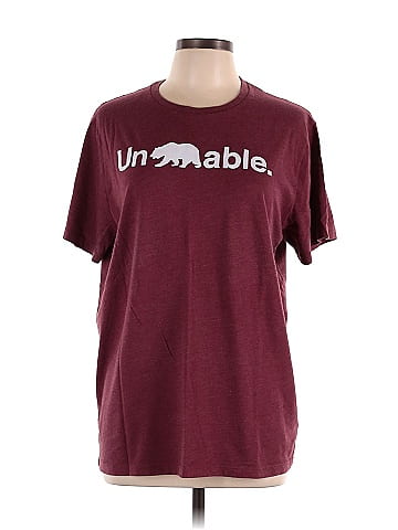 Old Navy Graphic Maroon Burgundy Short Sleeve T-Shirt Size L - 29% off