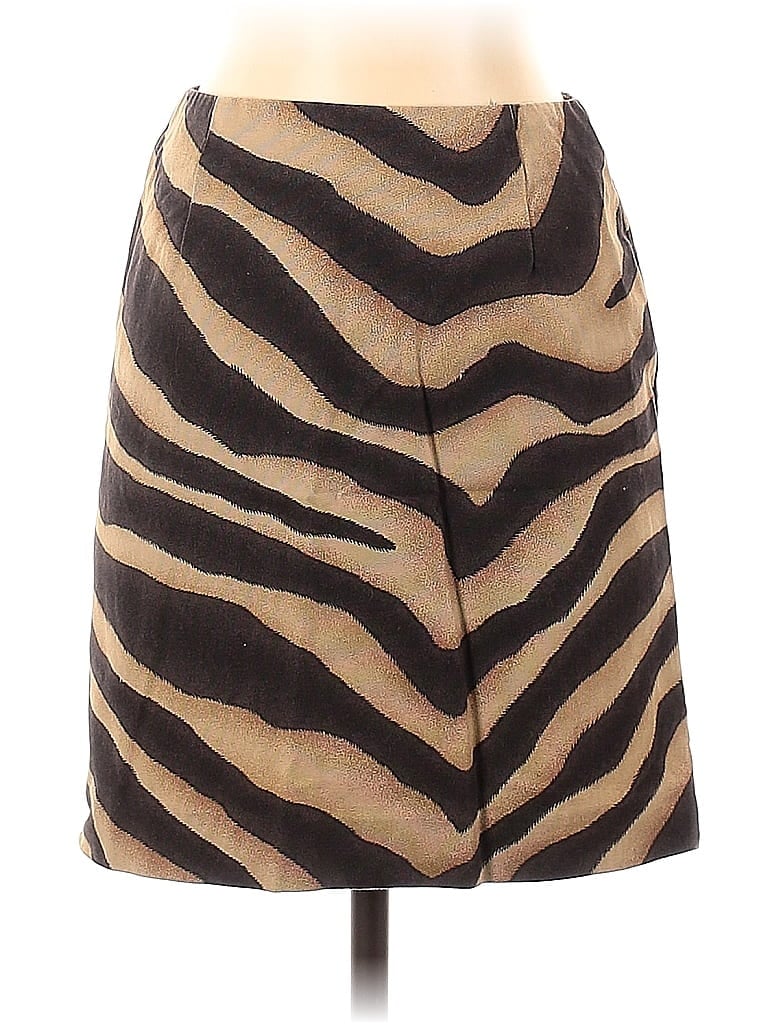Lauren by Ralph Lauren 100% Cotton Zebra Print Tortoise Animal Print Brown Casual Skirt Size 2 (Petite) - photo 1