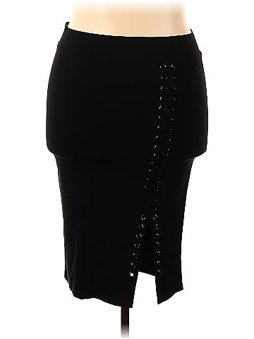 Plus Size - Black Faux Pleather Pencil Skirt - Torrid