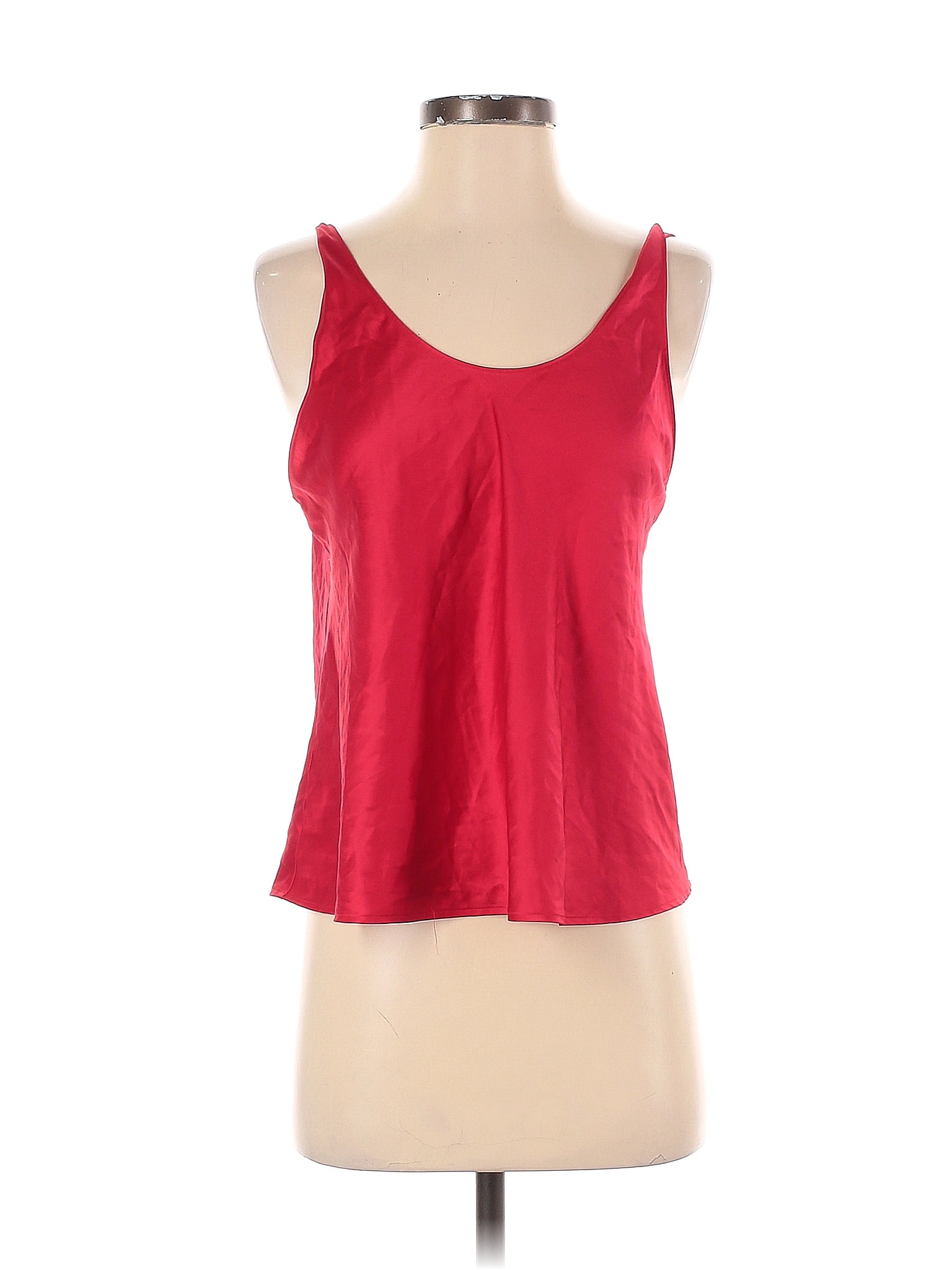 Victorias Secret 100 Polyester Solid Red Sleeveless Blouse Size S