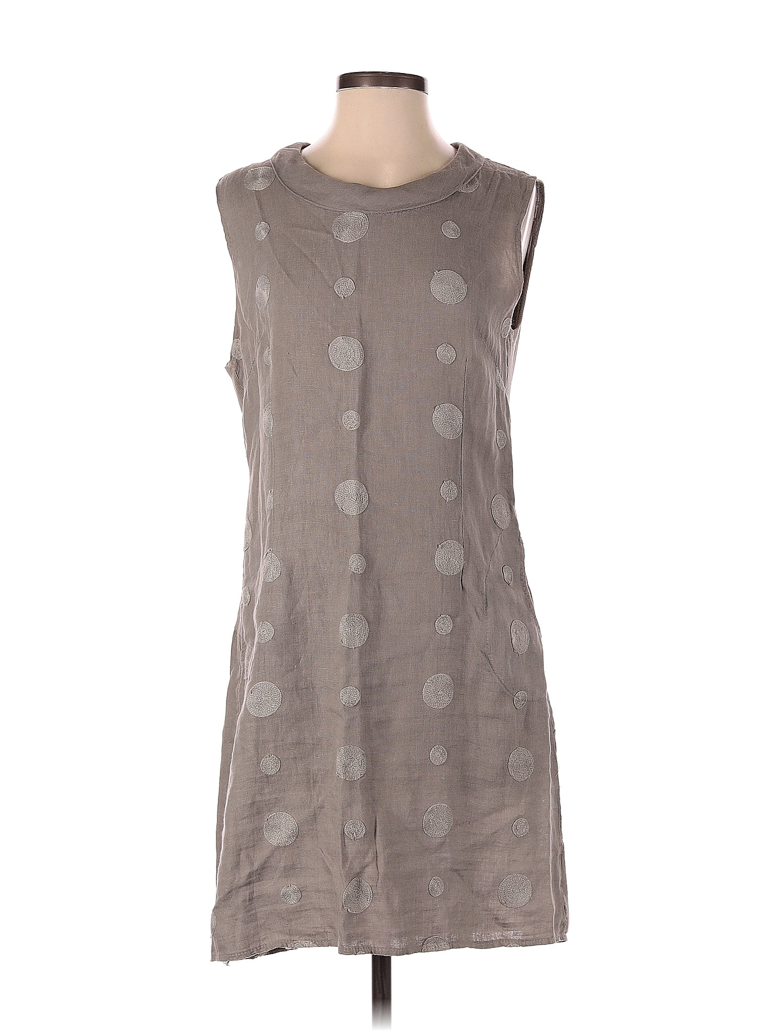 Lina Tomei 100% Linen Gray Cocktail Dress Size S - 73% off | ThredUp