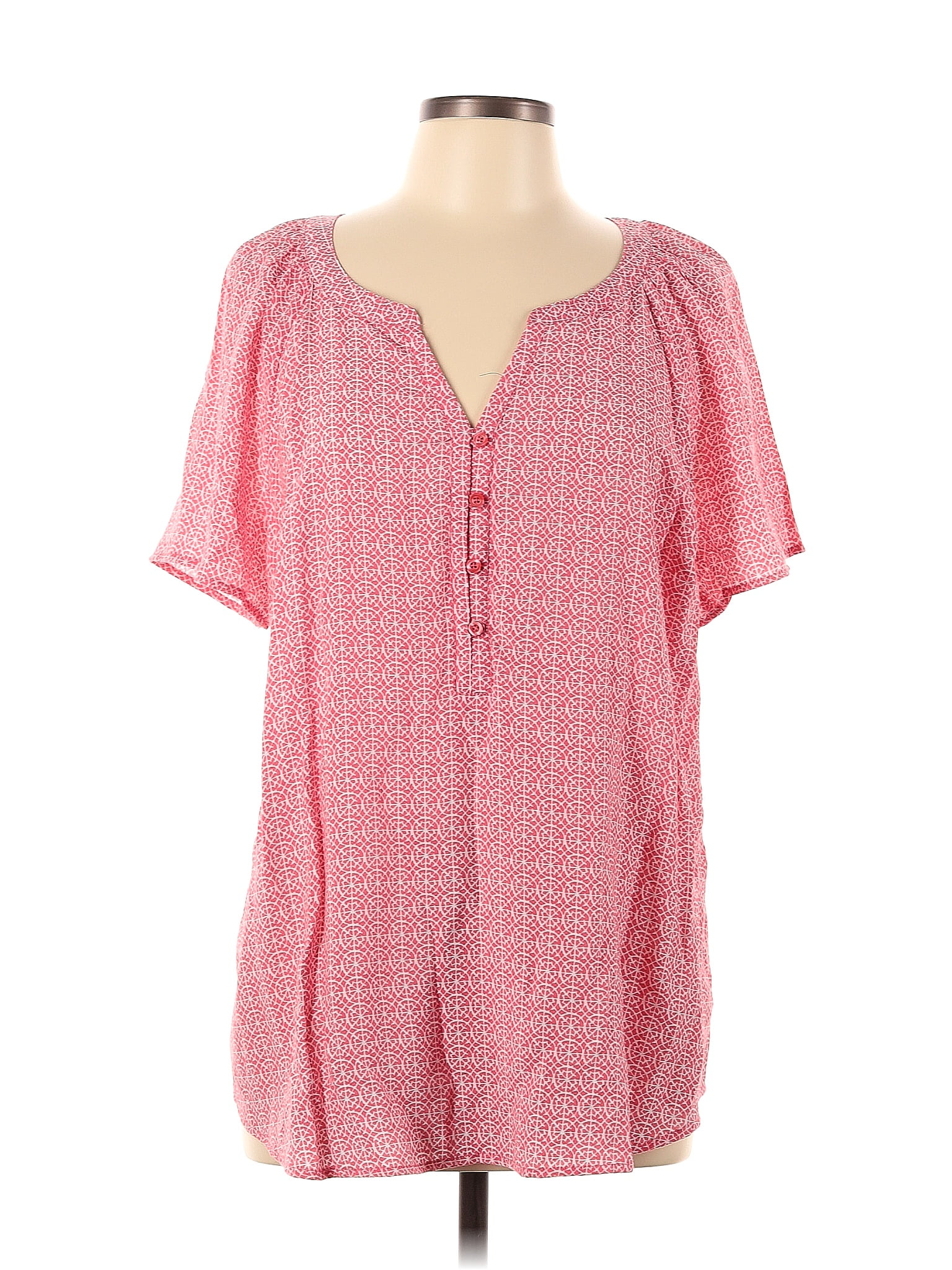 Kim Rogers Pink Short Sleeve Blouse Size Xl 52 Off Thredup