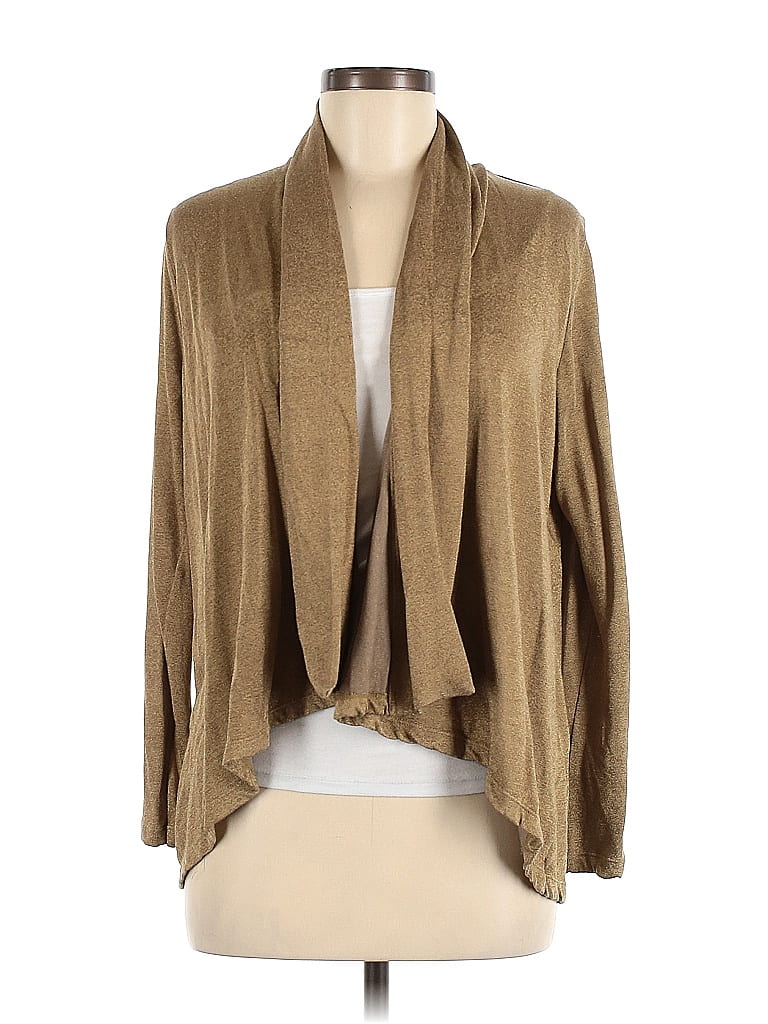 Rayon Cardigan Lauren by Ralph Lauren 100% Rayon Color Block Solid Tan Cardigan Size M ...