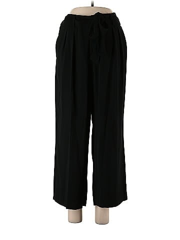 A New Day 100% Polyester Solid Black Casual Pants Size 12 - 56% off