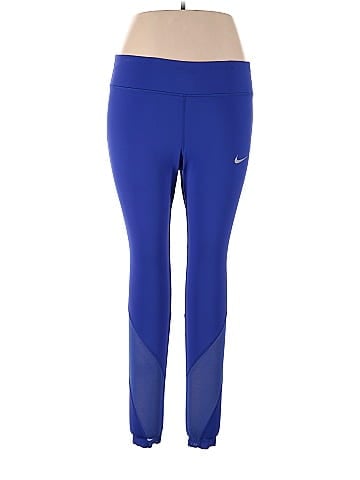 Nike Solid Sapphire Blue Leggings Size 1X (Plus) - 62% off