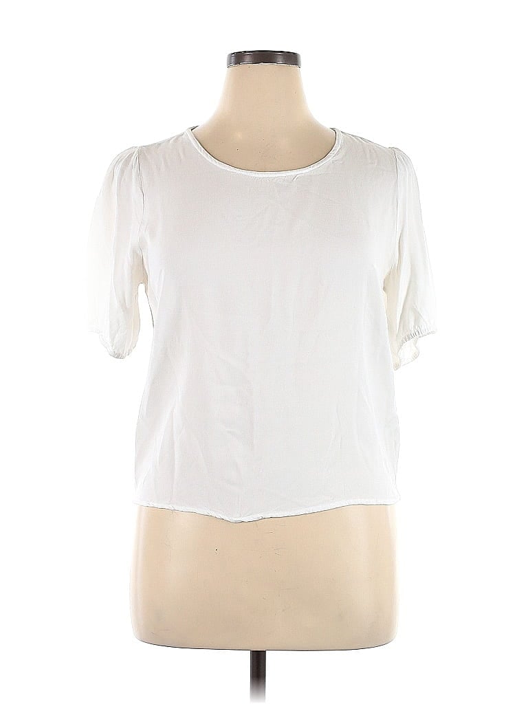Sim & Sam 100% Rayon White Short Sleeve Top Size XL - photo 1