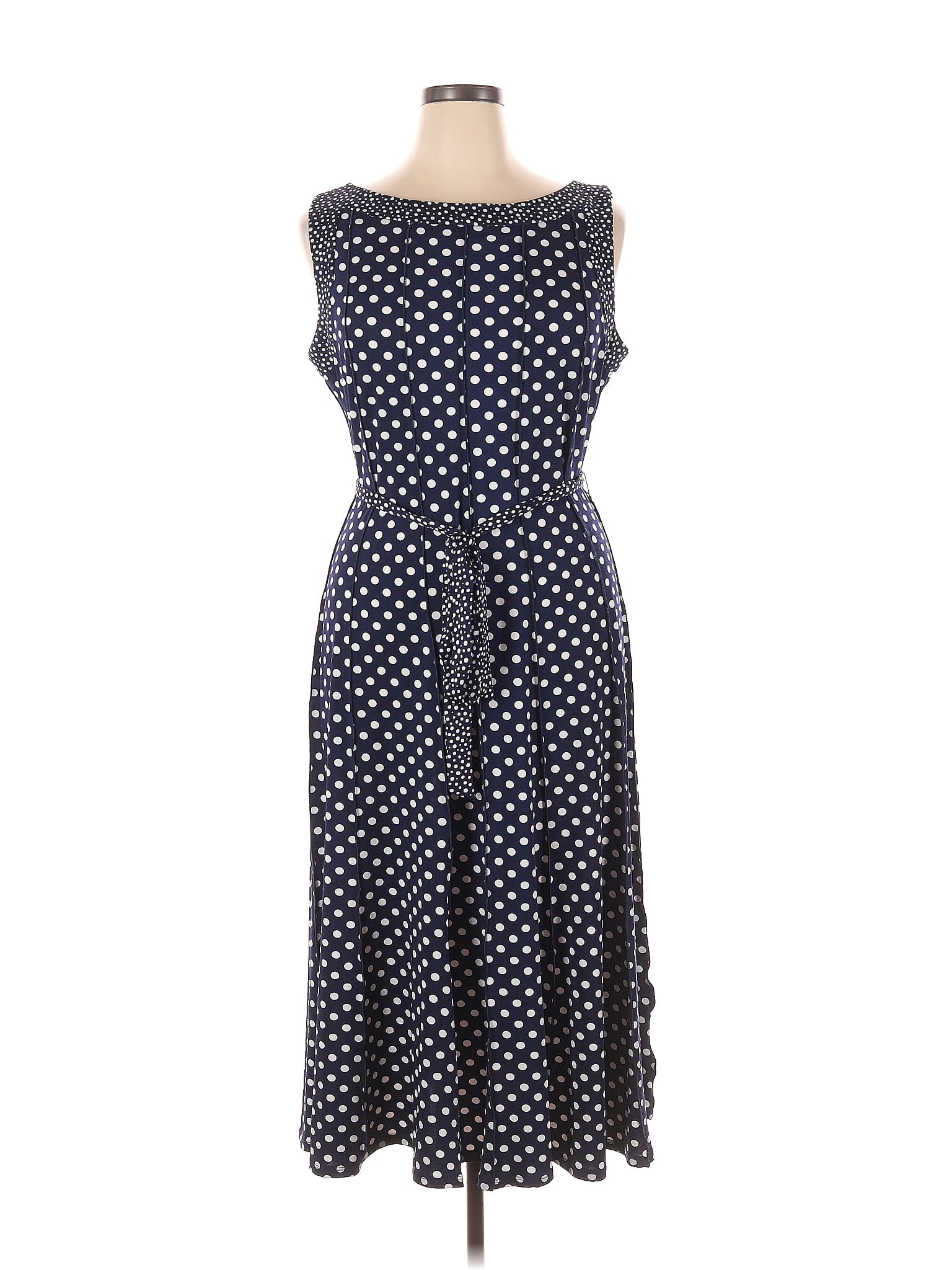 Perceptions Polka Dots Navy Blue Casual Dress Size XL - 57% off | ThredUp