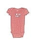 Carter's 100% Cotton Polka Dots Hearts Red Pink Short Sleeve Onesie 3-6 MO / 6 MO - photo 1