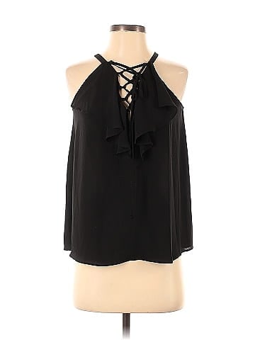 BCBGMAXAZRIA 100 Polyester Black Sleeveless Blouse Size XS 82