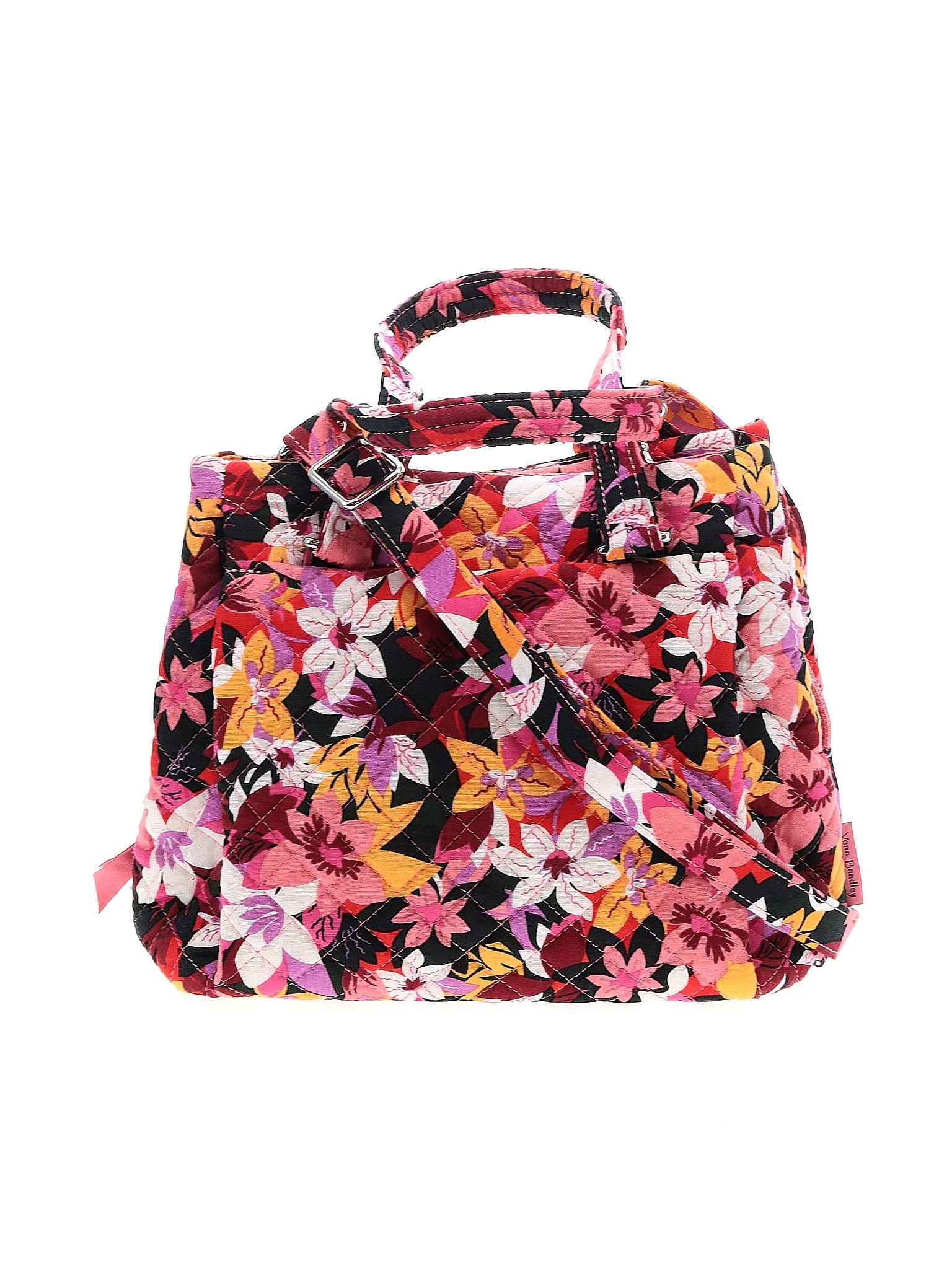 Vera Bradley 100% Cotton Floral Multi Color Pink Satchel One Size - 58% ...