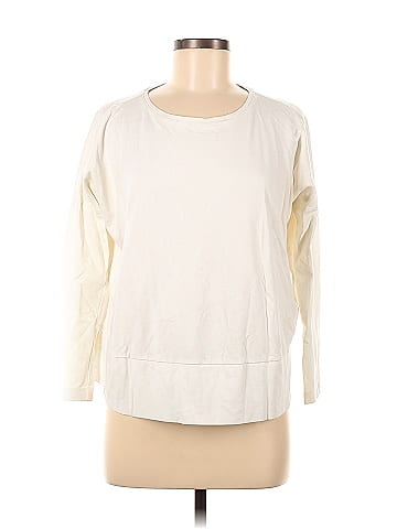 Ann Taylor LOFT Solid Ivory Long Sleeve Top Size M Petite 69