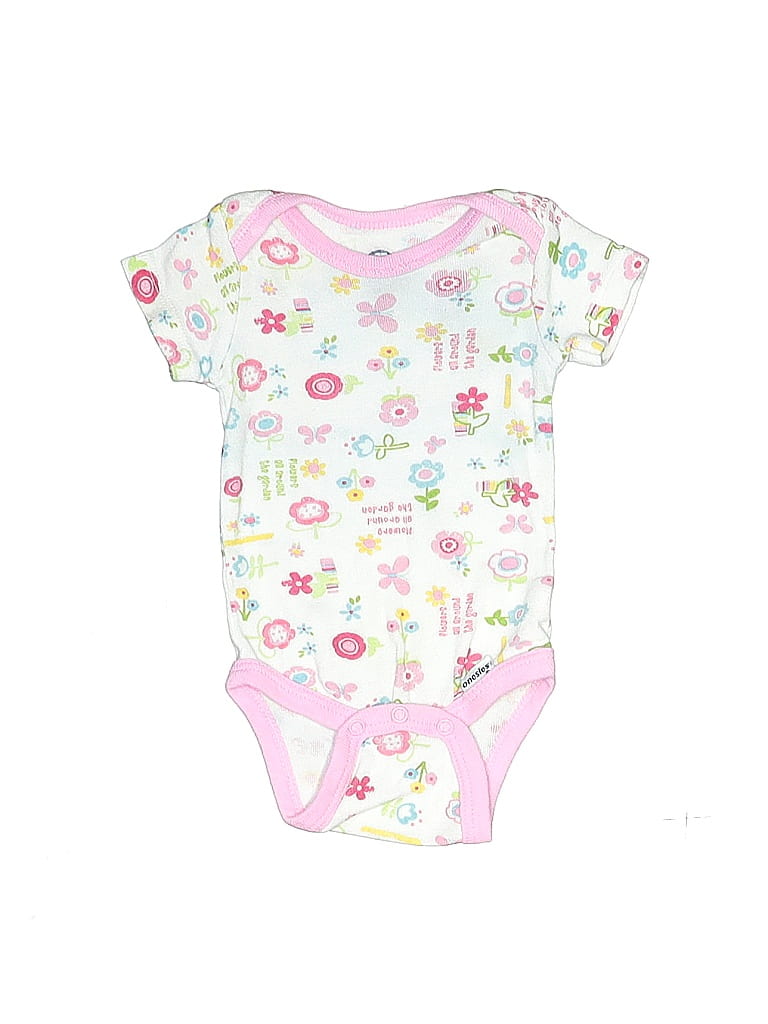 Pre-owned Gerber Babies' Short Sleeve Onesie In Pink