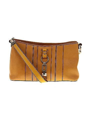 Etienne Aigner 100 Leather Solid Brown Yellow Leather Shoulder