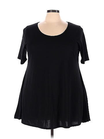 Lularoe Solid Black Short Sleeve T-Shirt Size 3X (Plus) - 24% off