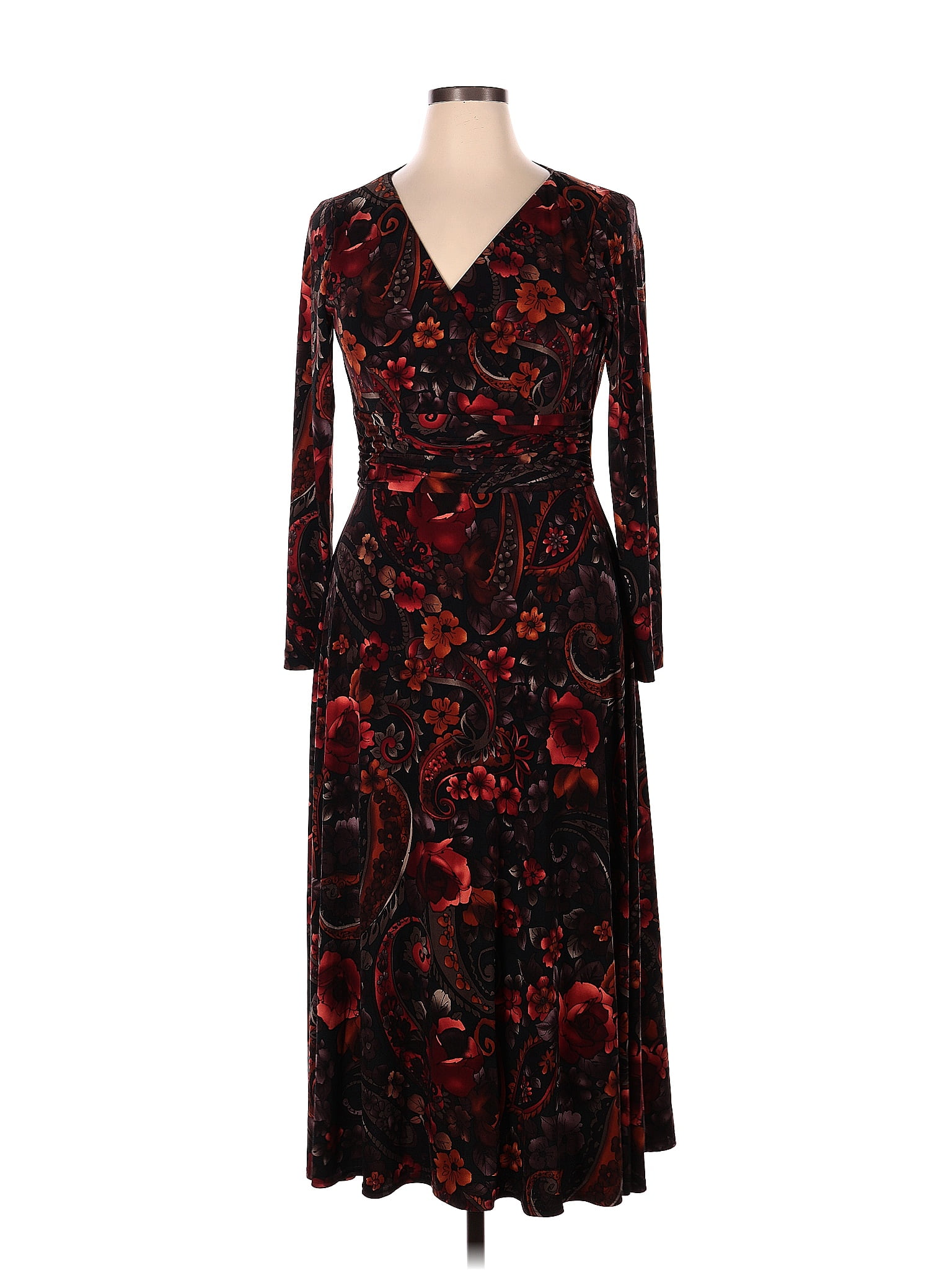 Robe Femme Coldwater Creek Noire Colorblock - Manches à Manchettes - Taille 14 - Polyester - Occasion Très Bon état