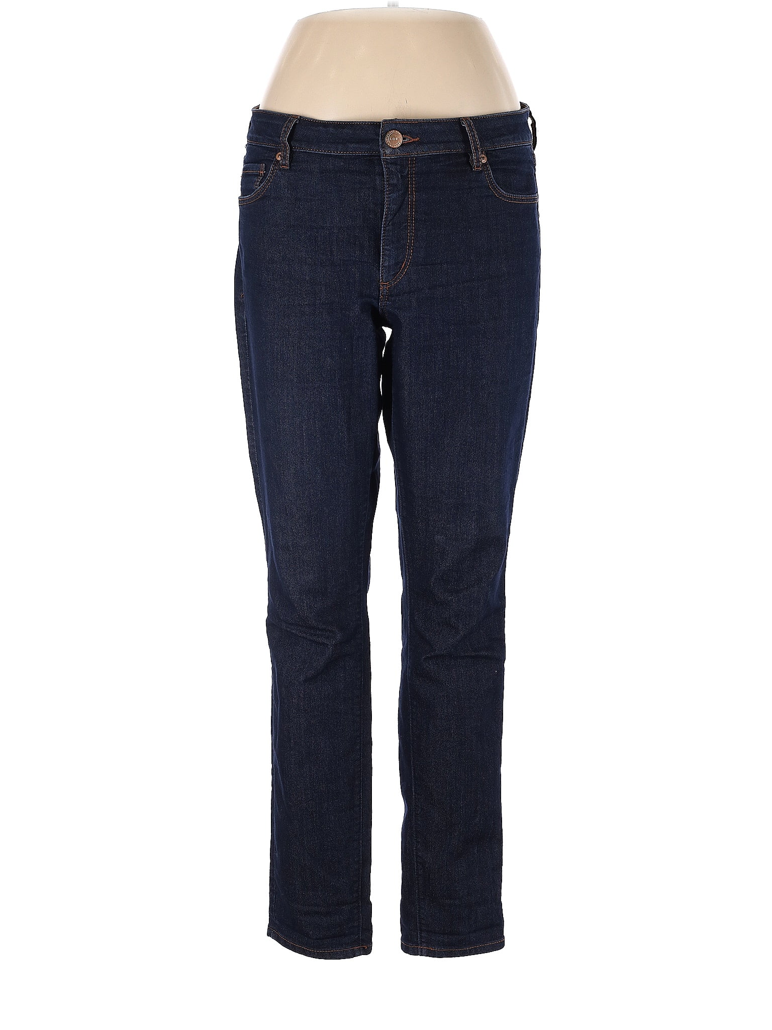 Ann Taylor LOFT 100 Spandex Solid Blue Jeans Size 8 72 off ThredUp