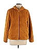 Uniqlo 100% Polyester Tortoise Orange Faux Fur Jacket Size L - photo 1