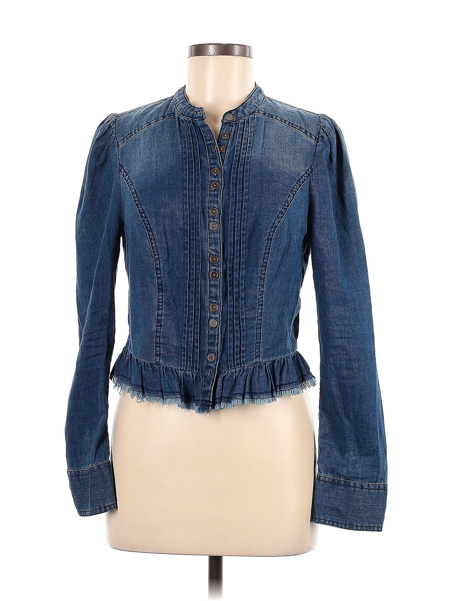 Pilcro 100% Cotton Blue Denim Jacket Size 6 - 72% off | ThredUp