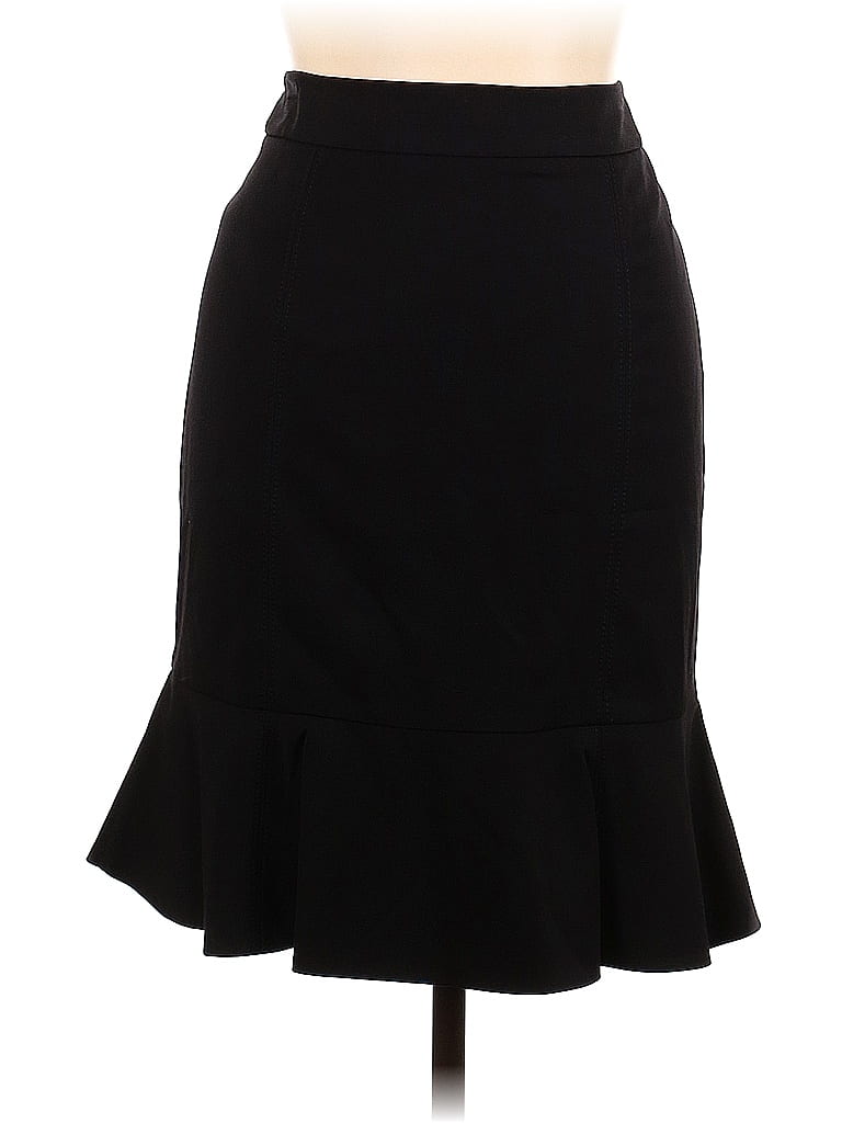 White House Black Market Solid Black Casual Skirt Size 12 - photo 1