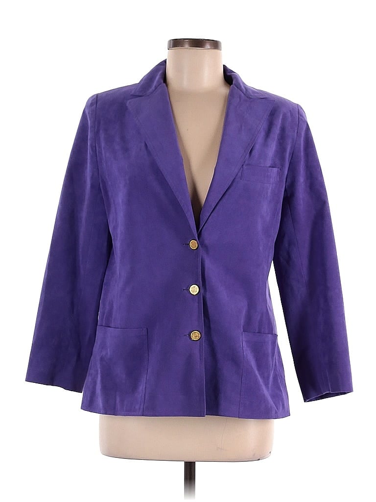 Ultrasuede Purple Leather Jacket Size 10 - photo 1