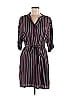 Evette & K 100% Rayon Stripes Burgundy Casual Dress Size L - photo 1