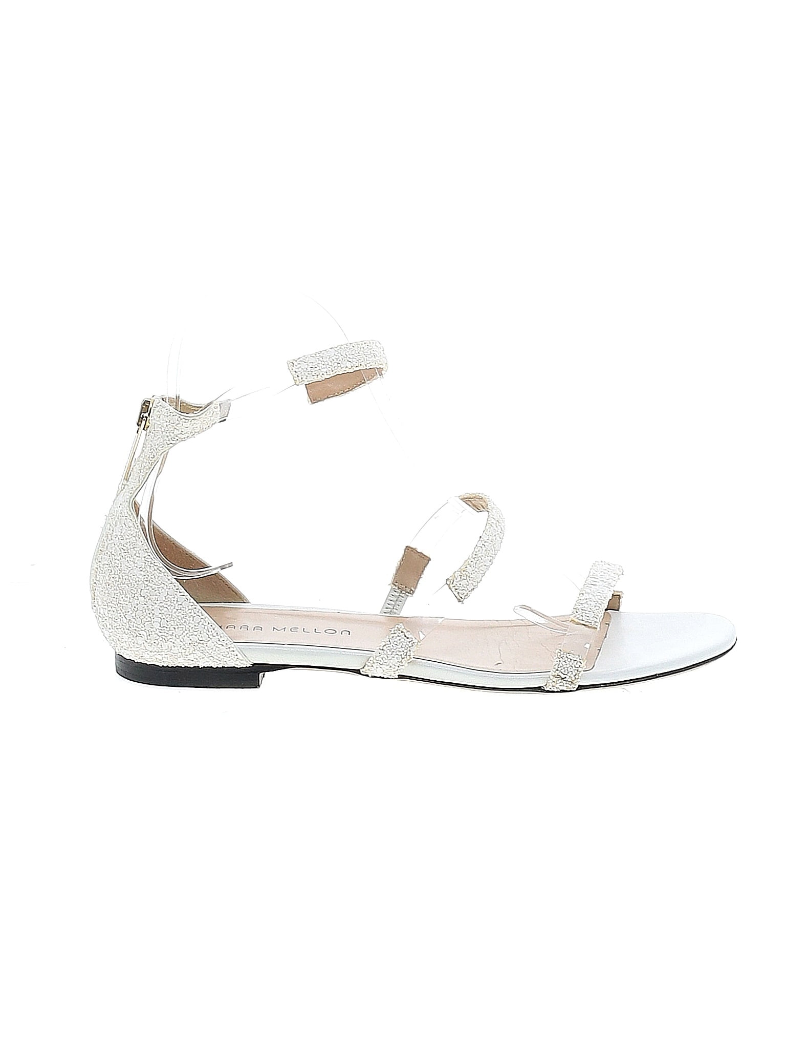 Tamara Mellon Metallic White Sandals Size 37.5 (EU) 79 off ThredUp