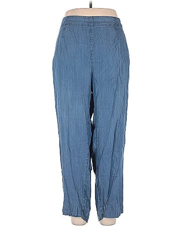 Soft Surroundings 100% Tencel Solid Blue Casual Pants Size XL (Petite) -  74% off