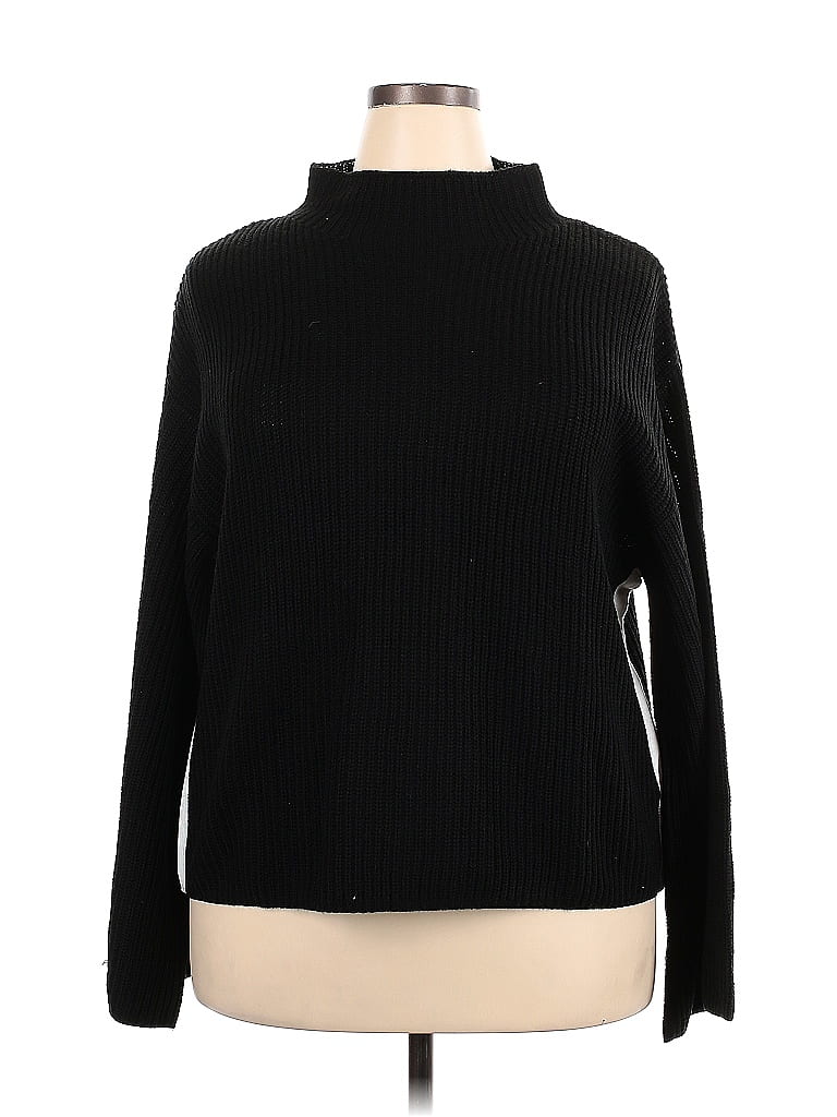 ELOQUII 100% Acrylic Solid Black Turtleneck Sweater Size 18 - 20 Plus (Plus) - 75% off | ThredUp